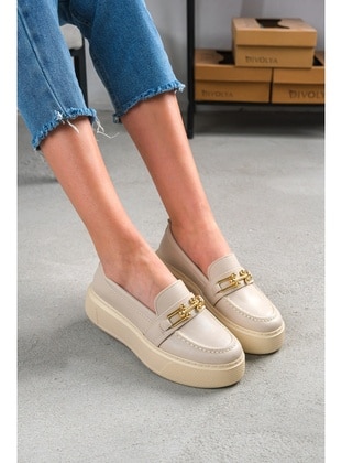 Beige - Loafer - Casual Shoes - DİVOLYA