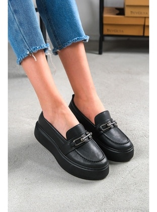 Black - Loafer - Casual Shoes - DİVOLYA
