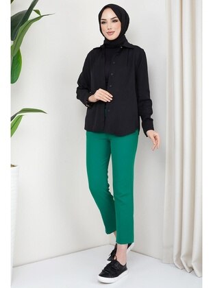 Green - Pants - Hafsa Mina