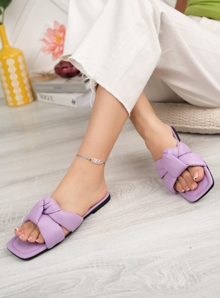 Lilac - Sandal - Slippers - Ayakkabı Havuzu