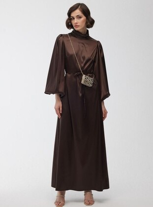 Brown - Modest Evening Dress - MANUKA