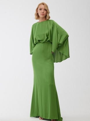 Pistachio Green - Modest Evening Dress - MANUKA