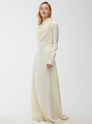 White - Modest Evening Dress - MANUKA
