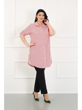 Burgundy - Plus Size Tunic - By Alba Collection