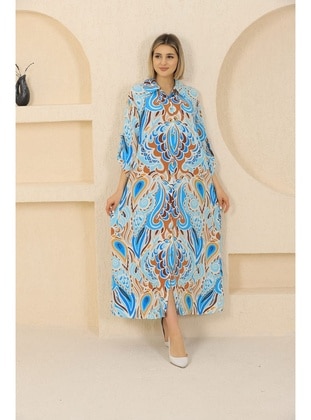 Turquoise - Plus Size Dress - Maymara