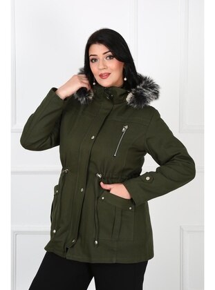 By Alba Colleciton Neutral Plus Size Puffer Jacket