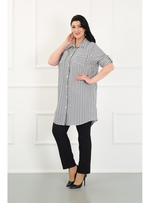 Grey - Plus Size Tunic - By Alba Collection