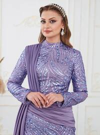 Lilac - Fully Lined - - Modest Evening Dress