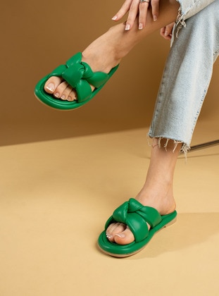 Mint Green - High Heel - Sandal - Pembe Potin