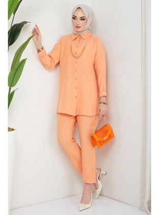 Orange - Suit - Hafsa Mina