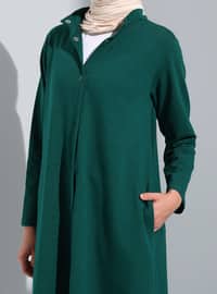 Emerald - Unlined - Crew neck - Button Collar - Crew neck - Topcoat