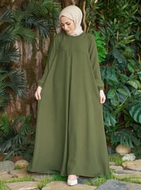 Khaki - Unlined - Plus Size Dress