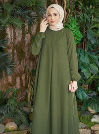 Khaki - Unlined - Plus Size Dress