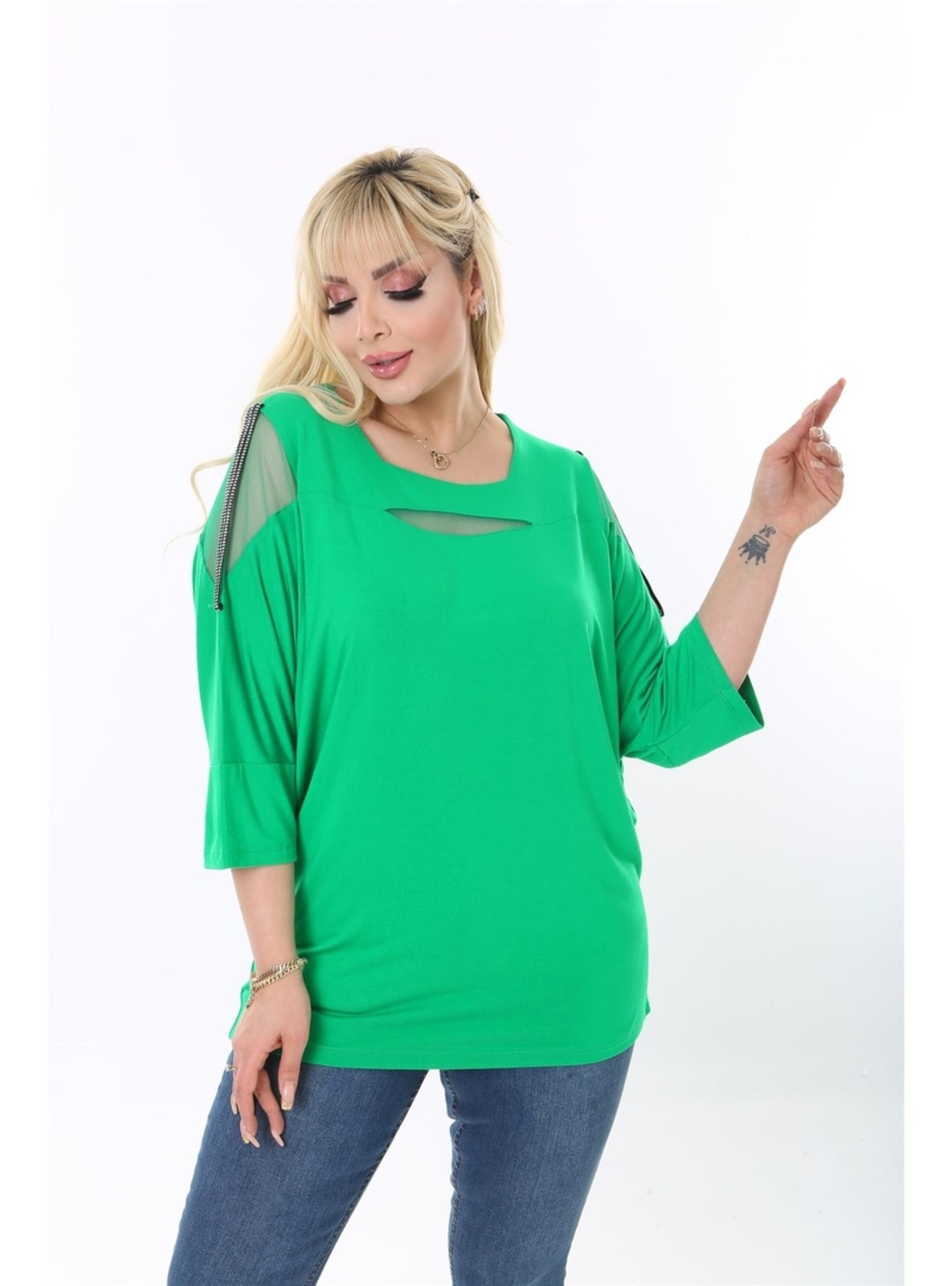 Green - Plus Size Blouse
