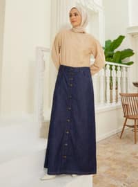 Navy Blue - Denim Skirt