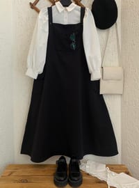 Black - Sweatheart Neckline - Unlined - Modest Dress