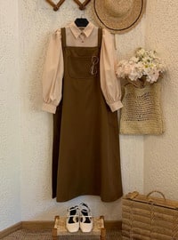 Bitter Chocolate - Sweatheart Neckline - Unlined - Modest Dress