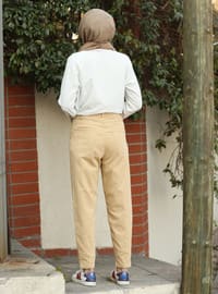 Beige - Denim Trousers