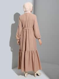 Beige - Modest Dress