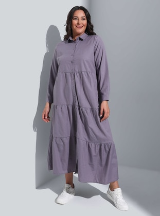 Purple - Plus Size Dress - Alia