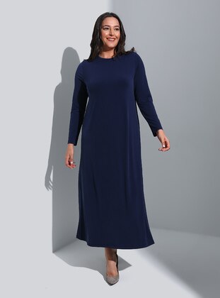 Navy Blue - Plus Size Dress - Alia