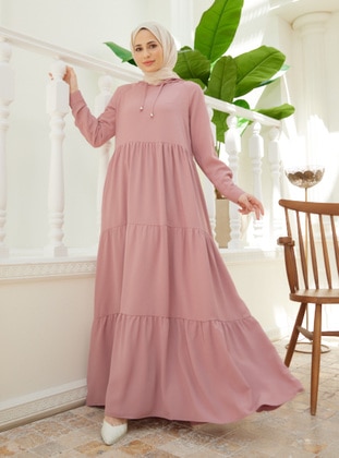Powder Pink -  - Unlined - Modest Dress - Neways