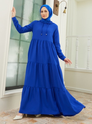 Saxe Blue -  - Unlined - Modest Dress - Neways