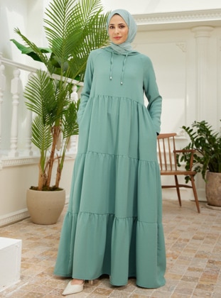 Mint Green -  - Unlined - Modest Dress - Neways