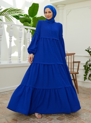 Saxe Blue - Unlined - Modest Dress - Neways