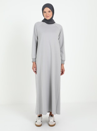 Grey - Modest Dress - Tavin