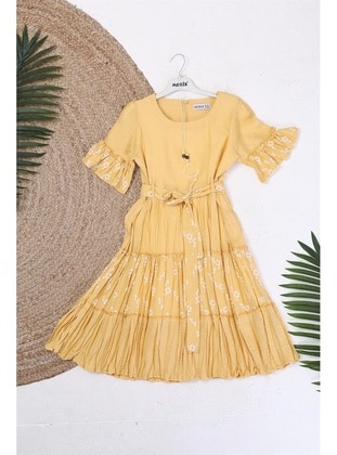 Yellow - Girls` Dress - Bukem Kids
