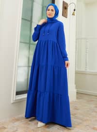Saxe Blue - - Unlined - Modest Dress