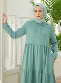 Mint Green - - Unlined - Modest Dress