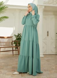Mint Green - - Unlined - Modest Dress