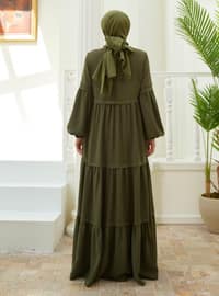 Khaki - Unlined - Modest Dress
