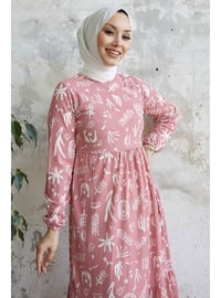 Pink - Unlined - Modest Dress