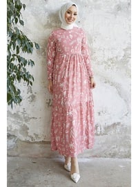 Pink - Unlined - Modest Dress