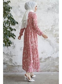 Pink - Unlined - Modest Dress