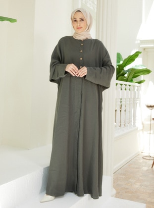 Olive Green - Modest Dress - Neways