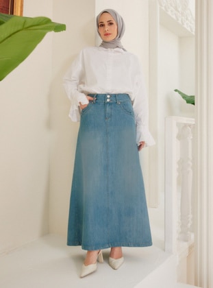 Blue - Denim Skirt - Neways