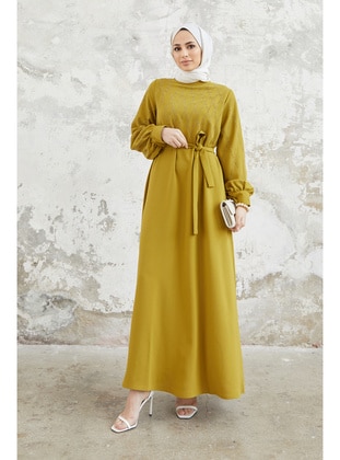 Olive Green - Modest Dress - Vavinor