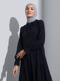 Modest Dress - Navy Blue