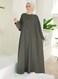 Olive Green - Modest Dress