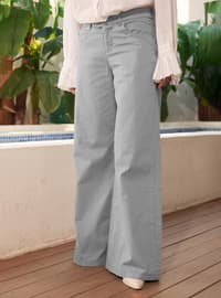 Light Gray - Denim Trousers
