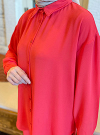 Tunik & Pantolon Takım Geniş Paça Mercan