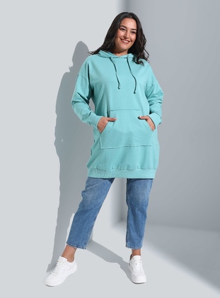 Green Almon - Plus Size Sweatshirts - Alia