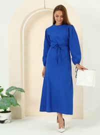 Saxe Blue - Crew neck - Modest Dress