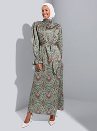Green - Shawl - Lined Collar - Unlined - Modest Dress