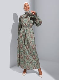 Green - Shawl - Lined Collar - Unlined - Modest Dress