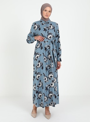 Blue - Modest Dress - Tavin